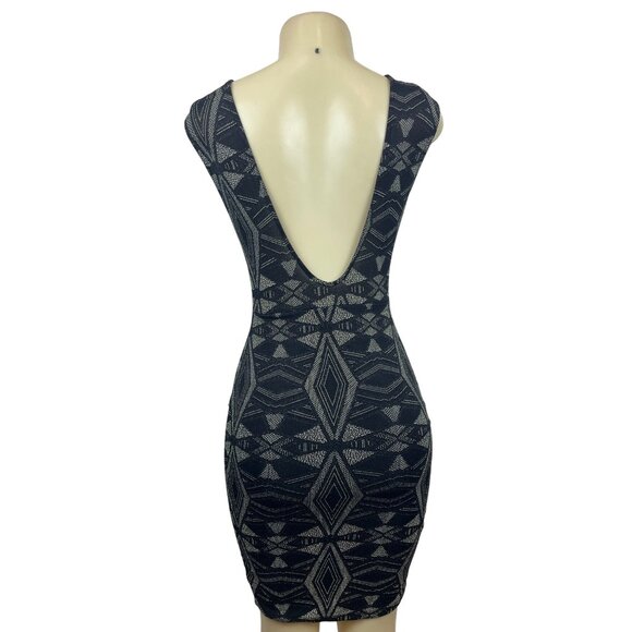 Printed Bodycon Women’s Black Dress Sz S - Picture 5 of 8